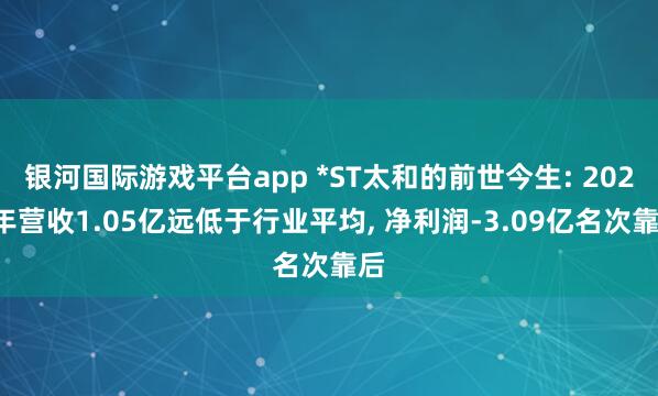 银河国际游戏平台app *ST太和的前世今生: 2025年营收1.05亿远低于行业平均， 净利润-3.09亿名次靠后