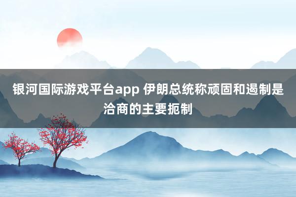 银河国际游戏平台app 伊朗总统称顽固和遏制是洽商的主要扼制